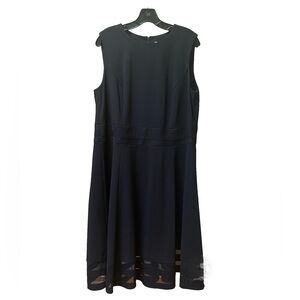 Calvin Klein Black Sleeveless Dress with Mesh Detail